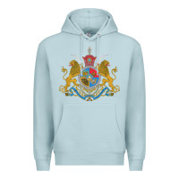 Blue Mist Iran Coat of arms Flag souvenir Iranian Persian Premium Hoodie - PixelFlow