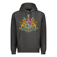 Charcoal Heather Iran Coat of arms Flag souvenir Iranian Persian Premium Hoodie - PixelFlow
