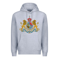 Heather Grey Iran Coat of arms Flag souvenir Iranian Persian Premium Hoodie - PixelFlow