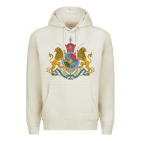 Oatmeal Heather Iran Coat of arms Flag souvenir Iranian Persian Premium Hoodie - PixelFlow