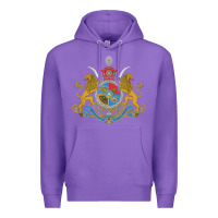 Purple Iran Coat of arms Flag souvenir Iranian Persian Premium Hoodie - PixelFlow