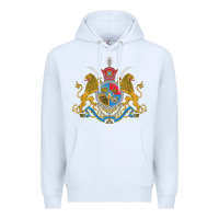 White Iran Coat of arms Flag souvenir Iranian Persian Premium Hoodie - PixelFlow