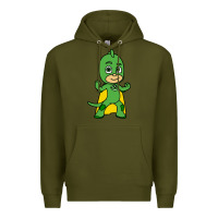Army Green gekko cat boy Premium Hoodie - PixelFlow
