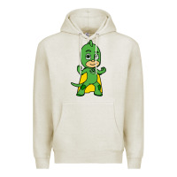Oatmeal Heather gekko cat boy Premium Hoodie - PixelFlow