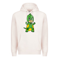 Pale Pink gekko cat boy Premium Hoodie - PixelFlow