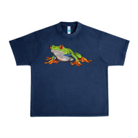 Navy red eyed tree frog Urban Heavy Tee - LillyAllenDesigns