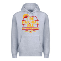 Heather Grey fire marshal bill fire safety school funny firefighter t shirt Premium Hoodie - PixelFlow