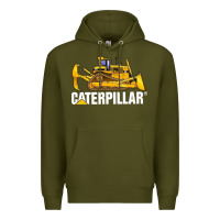 Army Green bulldozercat 2 Premium Hoodie - PixelFlow