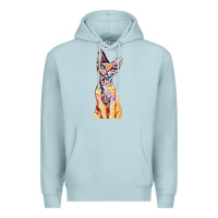 Blue Mist Colorful Cat Premium Hoodie - PixelFlow