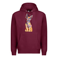 Burgundy Colorful Cat Premium Hoodie - PixelFlow