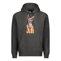 Charcoal Heather Colorful Cat Premium Hoodie - PixelFlow
