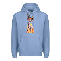 Colony Blue Colorful Cat Premium Hoodie - PixelFlow