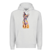 Dove Grey Colorful Cat Premium Hoodie - PixelFlow