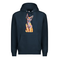 Navy Colorful Cat Premium Hoodie - PixelFlow