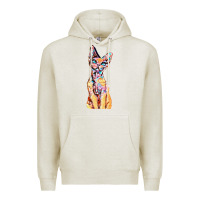 Oatmeal Heather Colorful Cat Premium Hoodie - PixelFlow