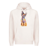 Pale Pink Colorful Cat Premium Hoodie - PixelFlow