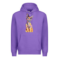 Purple Colorful Cat Premium Hoodie - PixelFlow
