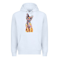 White Colorful Cat Premium Hoodie - PixelFlow
