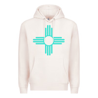 New Mexico Zia Sun In Turquoise Blue Premium Hoodie | Teevron