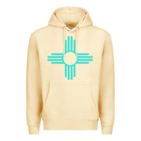 Pina Colada New Mexico Zia Sun in Turquoise Blue Premium Hoodie - PixelFlow