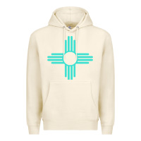 Tofu New Mexico Zia Sun in Turquoise Blue Premium Hoodie - PixelFlow