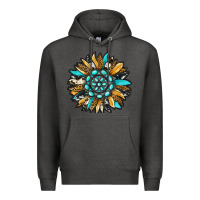 Charcoal Heather gemstone sunflower Premium Hoodie - RanaPortraitStore