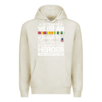 Oatmeal Heather VietNam Veteran daughter Most People Never Meet Their Heroes Premium Hoodie - SnappyArt