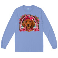 Colony Blue dachshund puppy floral rainbow Long Sleeve Tee - Artiststas