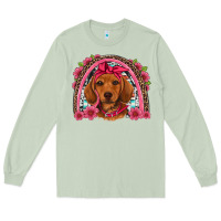 Matcha dachshund puppy floral rainbow Long Sleeve Tee - Artiststas