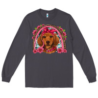 Smoke dachshund puppy floral rainbow Long Sleeve Tee - Artiststas