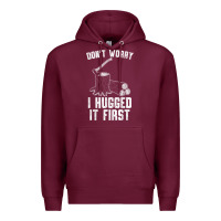 Burgundy lumberjack don't worry i hugged it first lumberjack wood cutter logger Premium Hoodie - SnappyArt