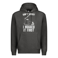 Charcoal Heather lumberjack don't worry i hugged it first lumberjack wood cutter logger Premium Hoodie - SnappyArt