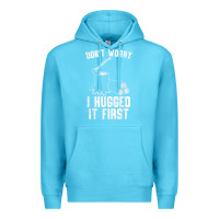 Ocean Blue lumberjack don't worry i hugged it first lumberjack wood cutter logger Premium Hoodie - SnappyArt