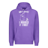 Purple lumberjack don't worry i hugged it first lumberjack wood cutter logger Premium Hoodie - SnappyArt