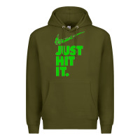 Army Green Just Hit It Cannabis Weed Vintage Retro Design for Weed Lover Premium Hoodie - SnappyArt