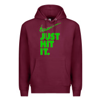 Burgundy Just Hit It Cannabis Weed Vintage Retro Design for Weed Lover Premium Hoodie - SnappyArt