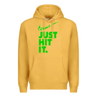 Mustard Just Hit It Cannabis Weed Vintage Retro Design for Weed Lover Premium Hoodie - SnappyArt