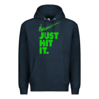 Navy Just Hit It Cannabis Weed Vintage Retro Design for Weed Lover Premium Hoodie - SnappyArt