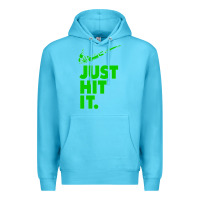 Ocean Blue Just Hit It Cannabis Weed Vintage Retro Design for Weed Lover Premium Hoodie - SnappyArt