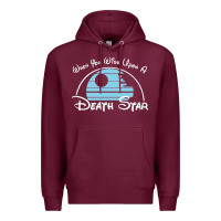 Burgundy when you wish upon a death star Premium Hoodie - SnappyArt