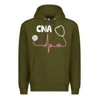 Army Green cna nurse t shirt Premium Hoodie - SnappyArt