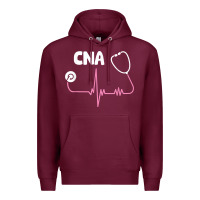 Burgundy cna nurse t shirt Premium Hoodie - SnappyArt