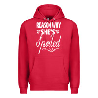 Cardinal the reason she is spoiled couples matching set valentines t shirt Premium Hoodie - SnappyArt