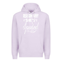Lilac the reason she is spoiled couples matching set valentines t shirt Premium Hoodie - SnappyArt