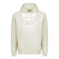 Oatmeal Heather the reason she is spoiled couples matching set valentines t shirt Premium Hoodie - SnappyArt