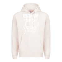 Pale Pink the reason she is spoiled couples matching set valentines t shirt Premium Hoodie - SnappyArt