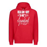 Red the reason she is spoiled couples matching set valentines t shirt Premium Hoodie - SnappyArt