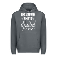 Rock the reason she is spoiled couples matching set valentines t shirt Premium Hoodie - SnappyArt