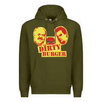 Army Green Dirty Burger Premium Hoodie - SnappyArt