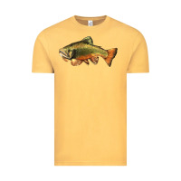 Vintage Mustard leaping brook trout Vintage Tee - LillyAllenDesigns